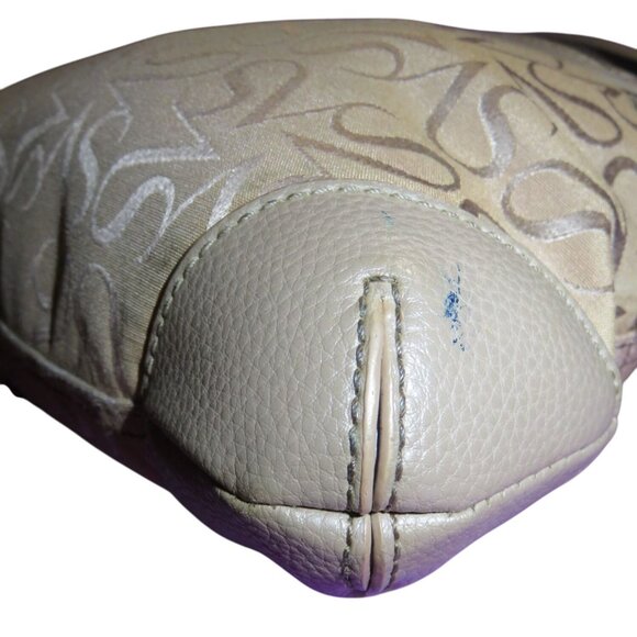 Vera Wang Simply Vera Monogram Logo Canvas & Leather Crossbody & Brass Hardware - Picture 6 of 14